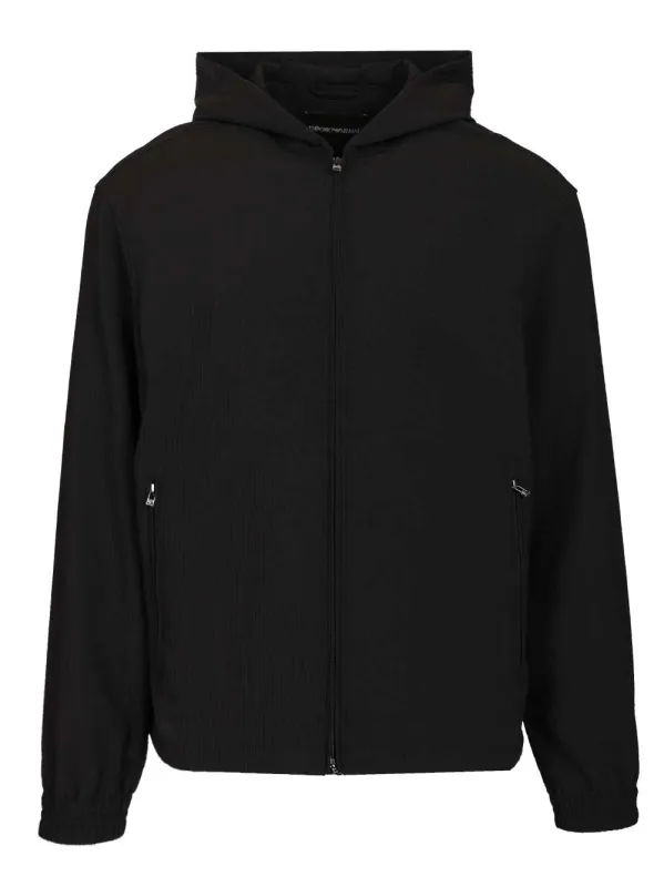 Water Repellent Nylon Blouson Jackets Black made by Emporio Armani