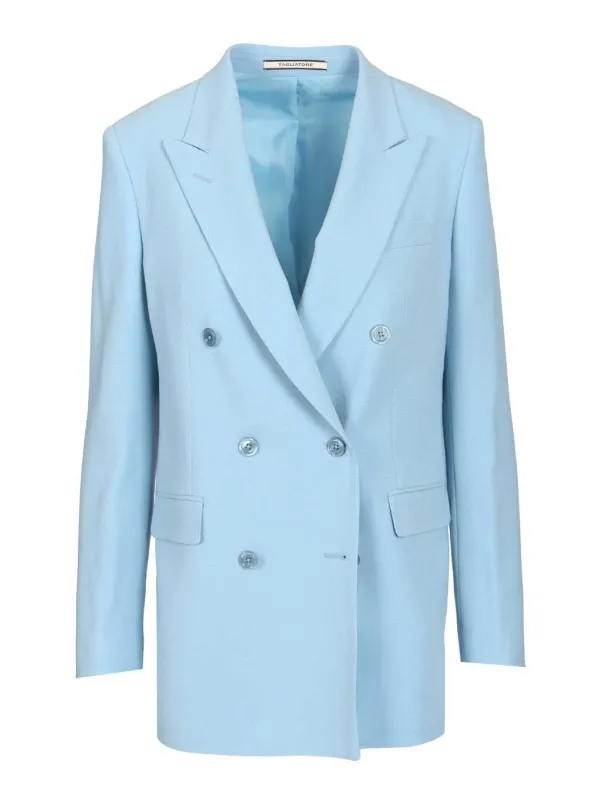 Oversized Blazer Jackets Light Blue made by Wanan Luxury