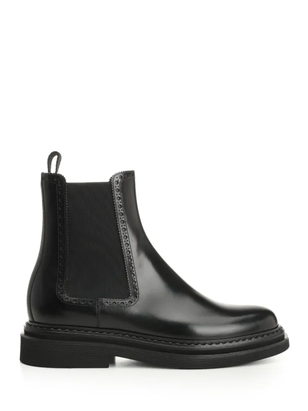 Brushed Calfskin Ankle Boots Black made by Dolce & Gabanna