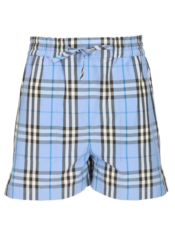 Ex 8123231 Check Bottoms Trousers Light Blue made by Burberry