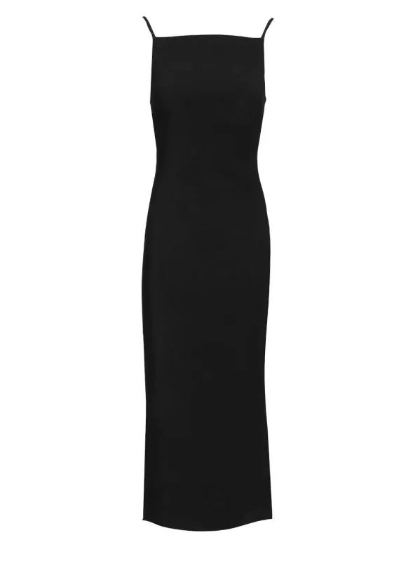 Sliced Midi Dress In Crepe Cady Dresses Black made by Givenchy