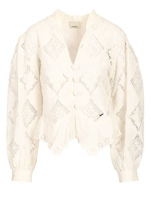 Nina Blouse Tops White made by Wanan Luxury