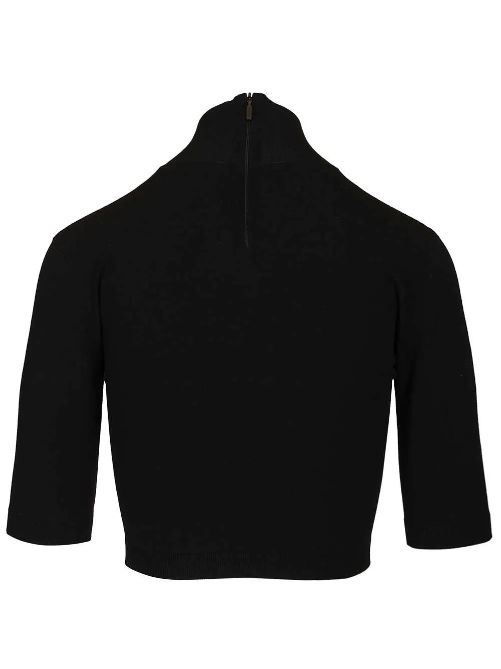 Stretch Viscose Crop Turtleneck Knitwear Black sold by Wanan Luxury product image thumbnail 2