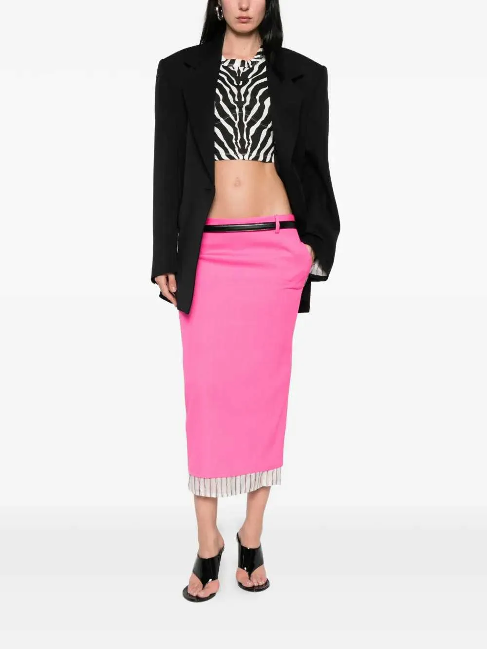 Midi Skirt With Striped Hem sold by Wanan Luxury product image thumbnail 2