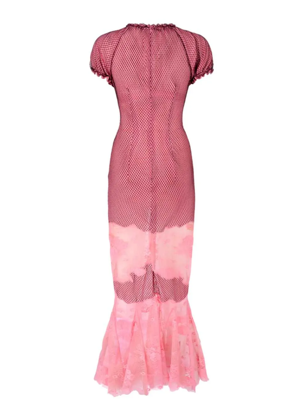 Pink Lace Midi Dress sold by Wanan Luxury product image thumbnail 4