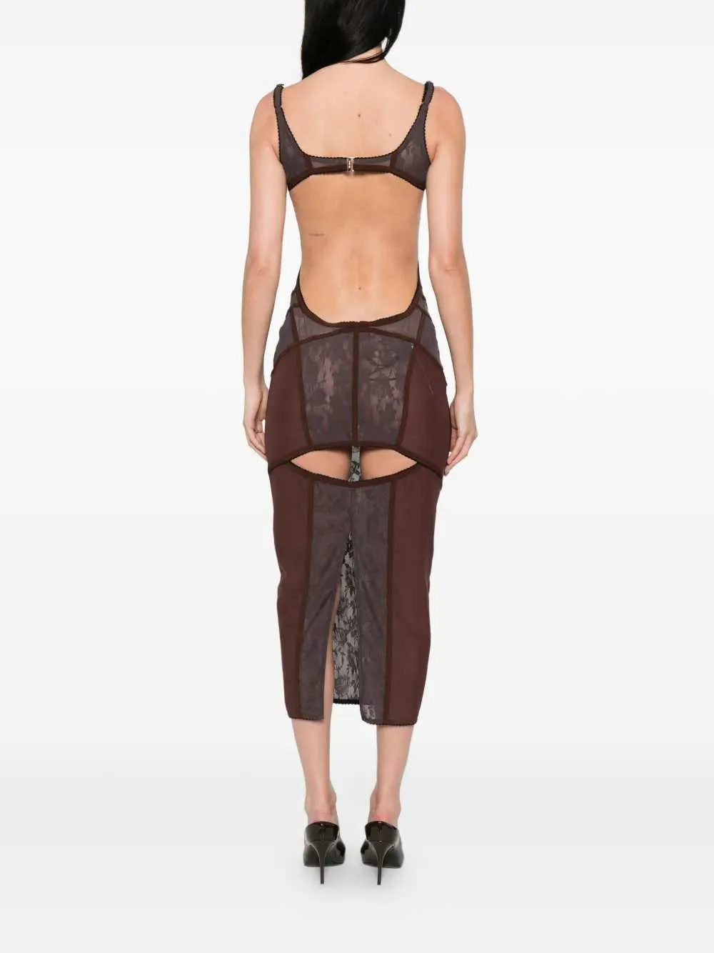 Midi Dress With Lace Inserts sold by Wanan Luxury product image thumbnail 4