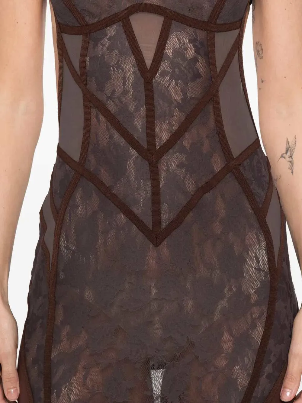 Midi Dress With Lace Inserts sold by Wanan Luxury product image thumbnail 5
