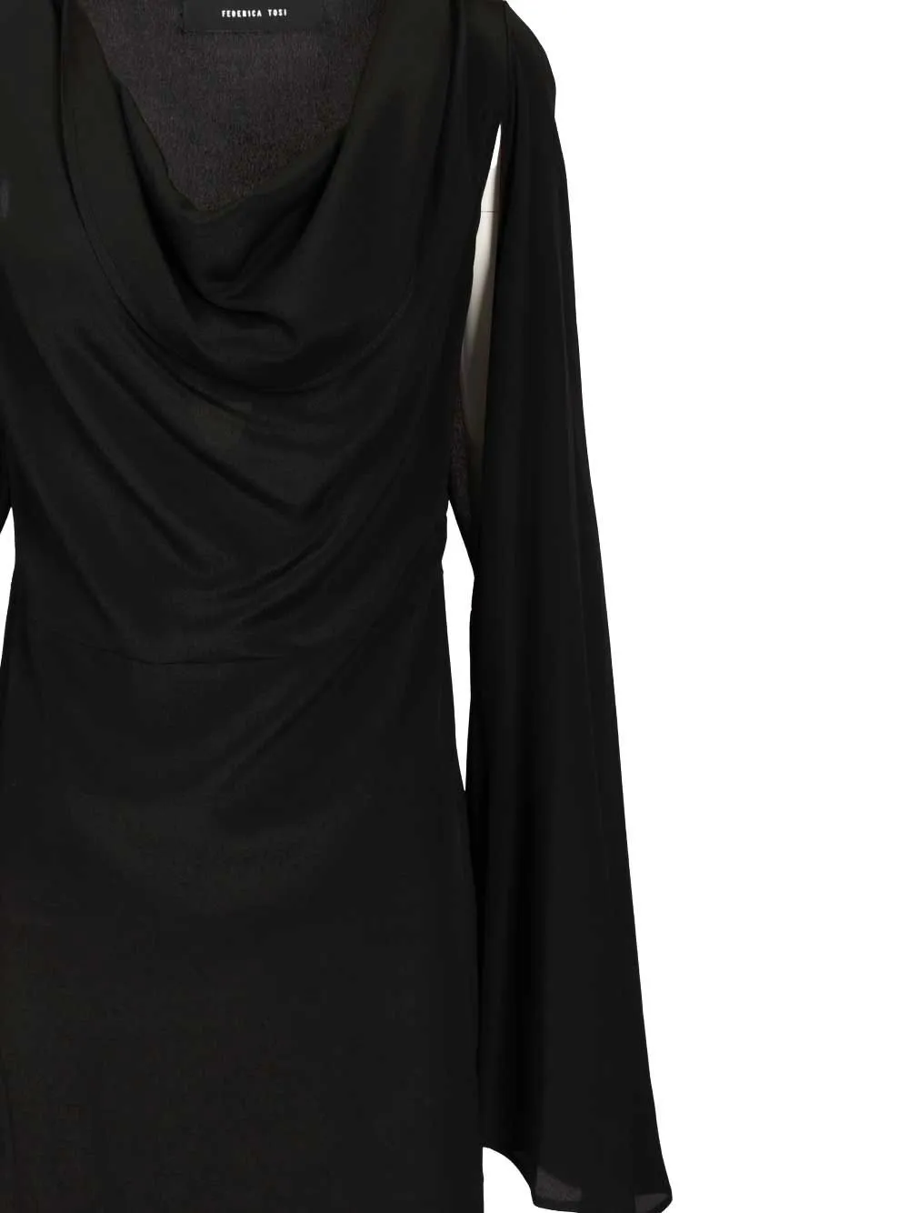 Abito Lungo Con Drappeggio Crepe De Chine Dresses Black sold by Wanan Luxury product image thumbnail 4