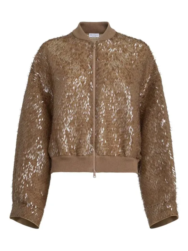 Zip-Up Bomber Jacket made by Brunello Cucinelli