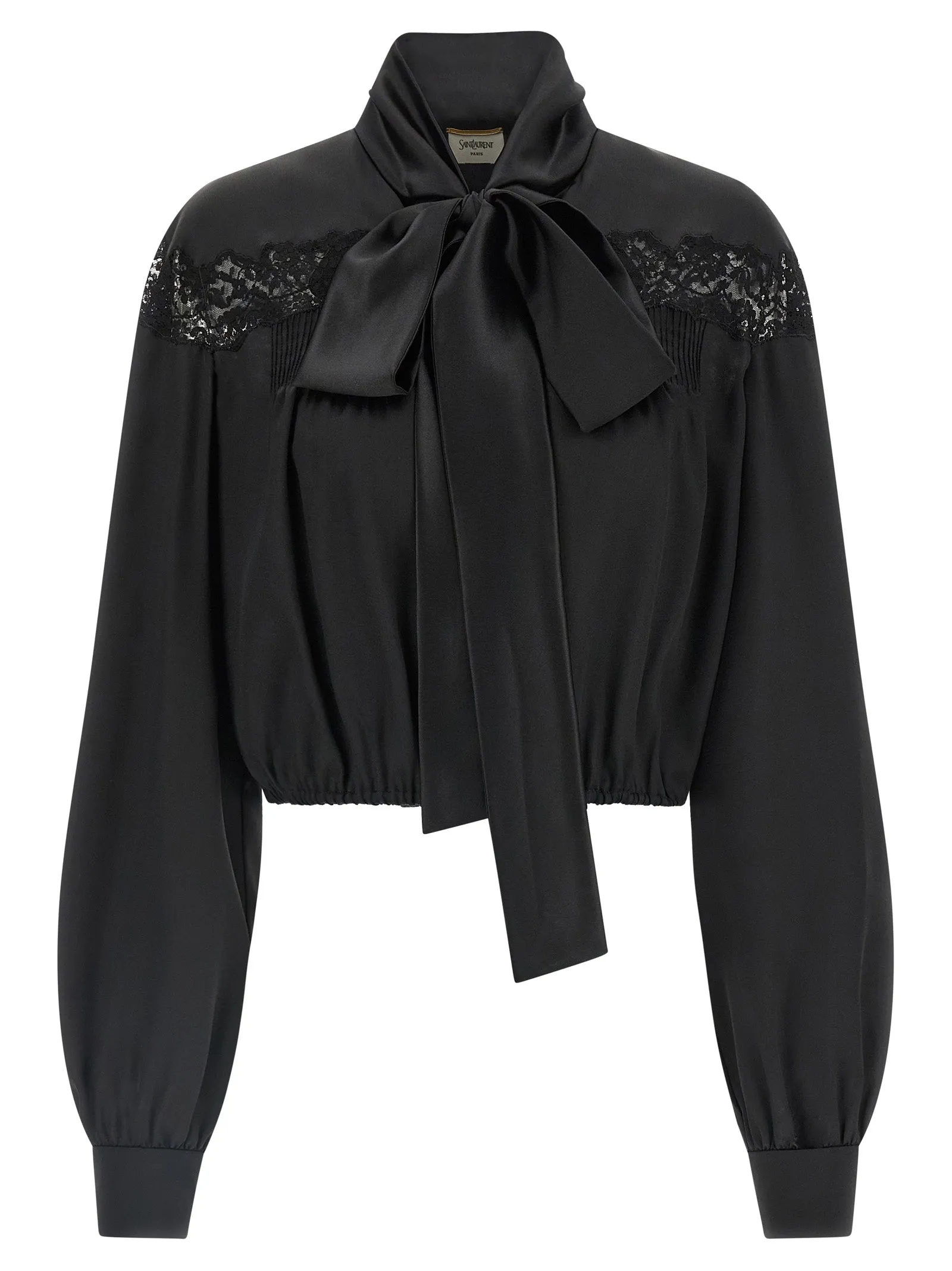 Lace Silk Shirt Black sold by Wanan Luxury