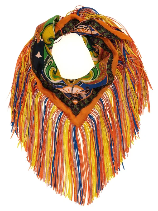 Fringed Scarf Scarves And Foulards Multicolor made by Etro