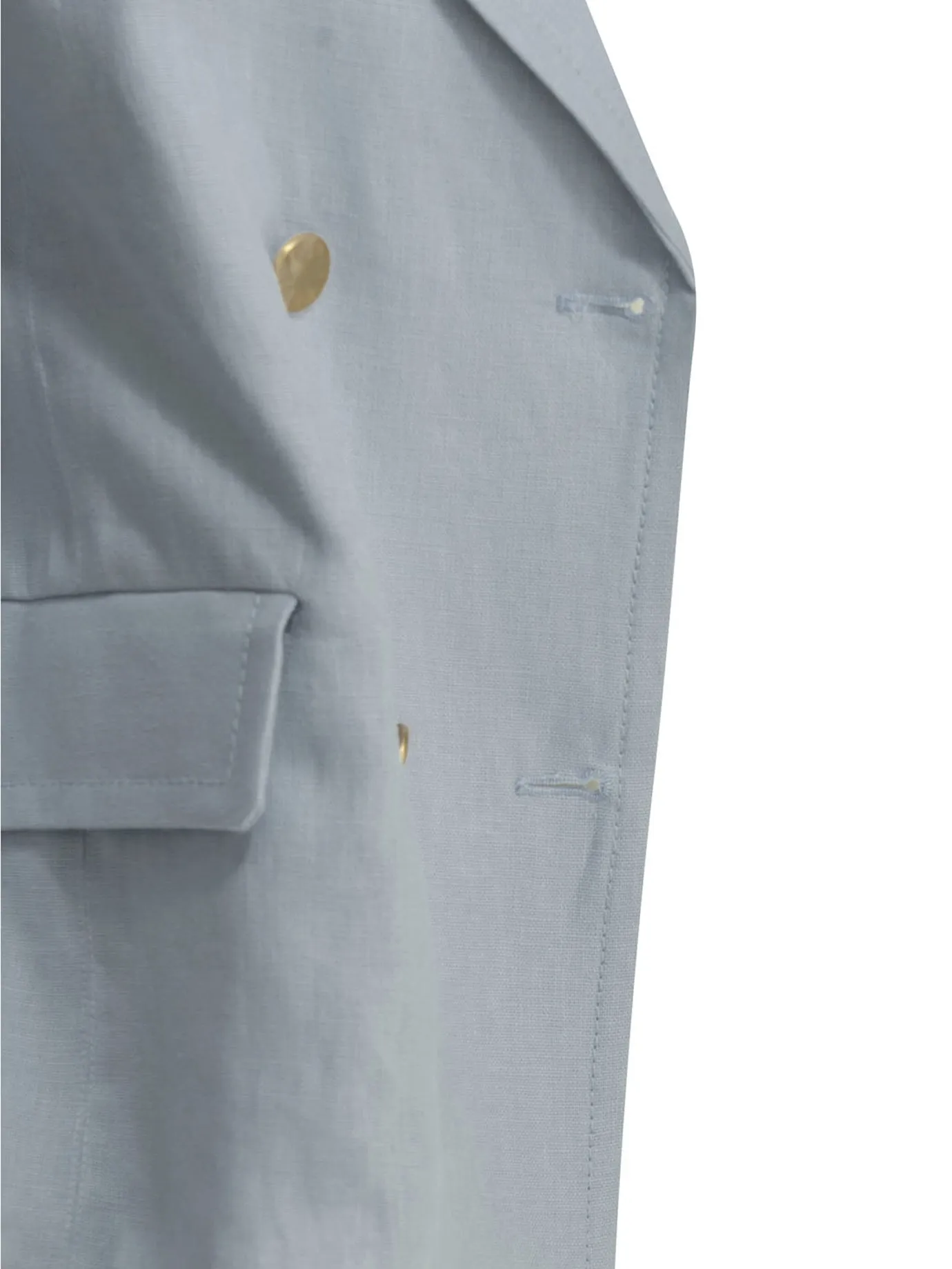 Linen Double-Breasted Blazer Jackets And Coats Light Blue sold by Wanan Luxury product image thumbnail 4