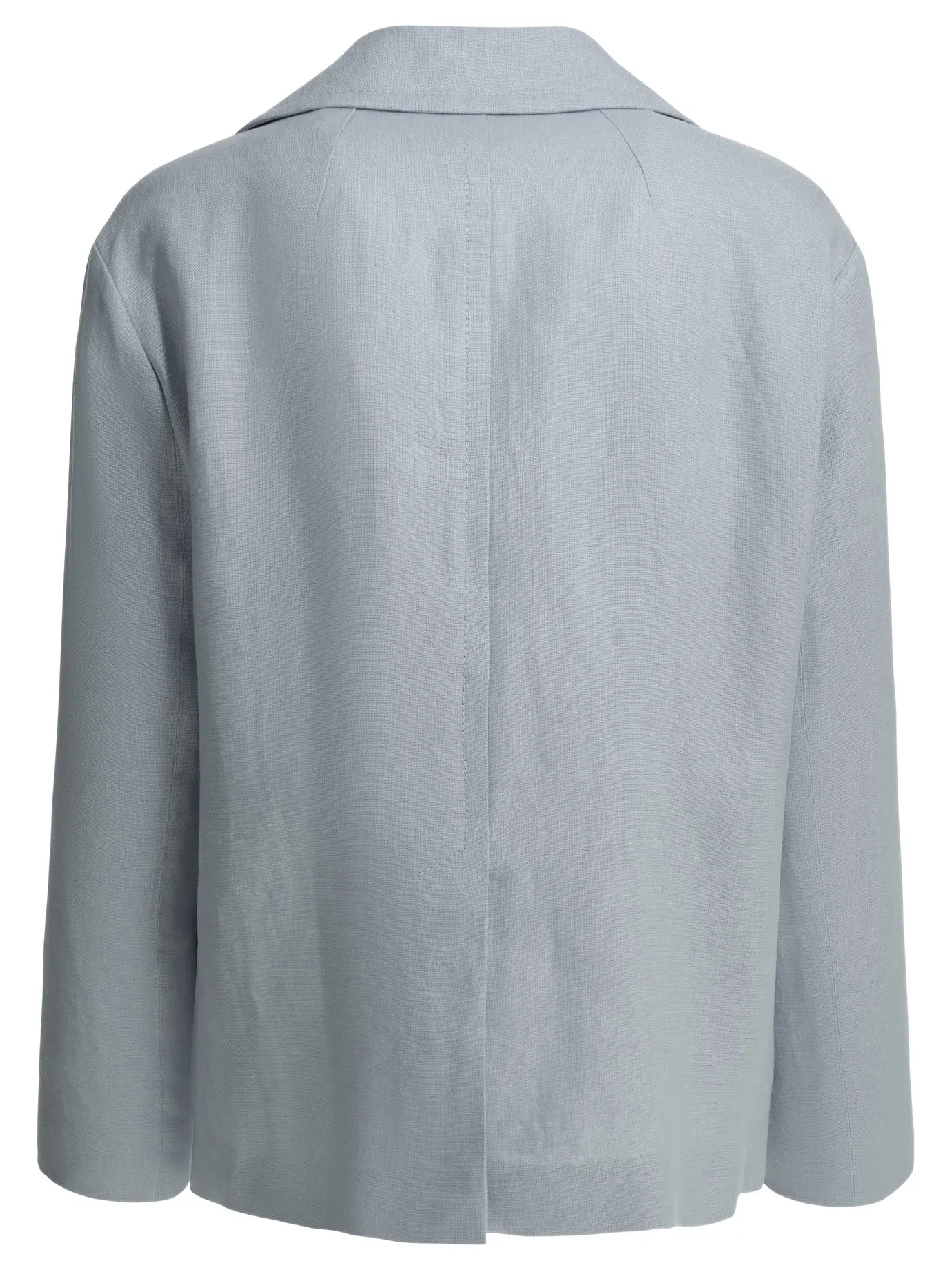 Linen Double-Breasted Blazer Jackets And Coats Light Blue sold by Wanan Luxury product image thumbnail 2