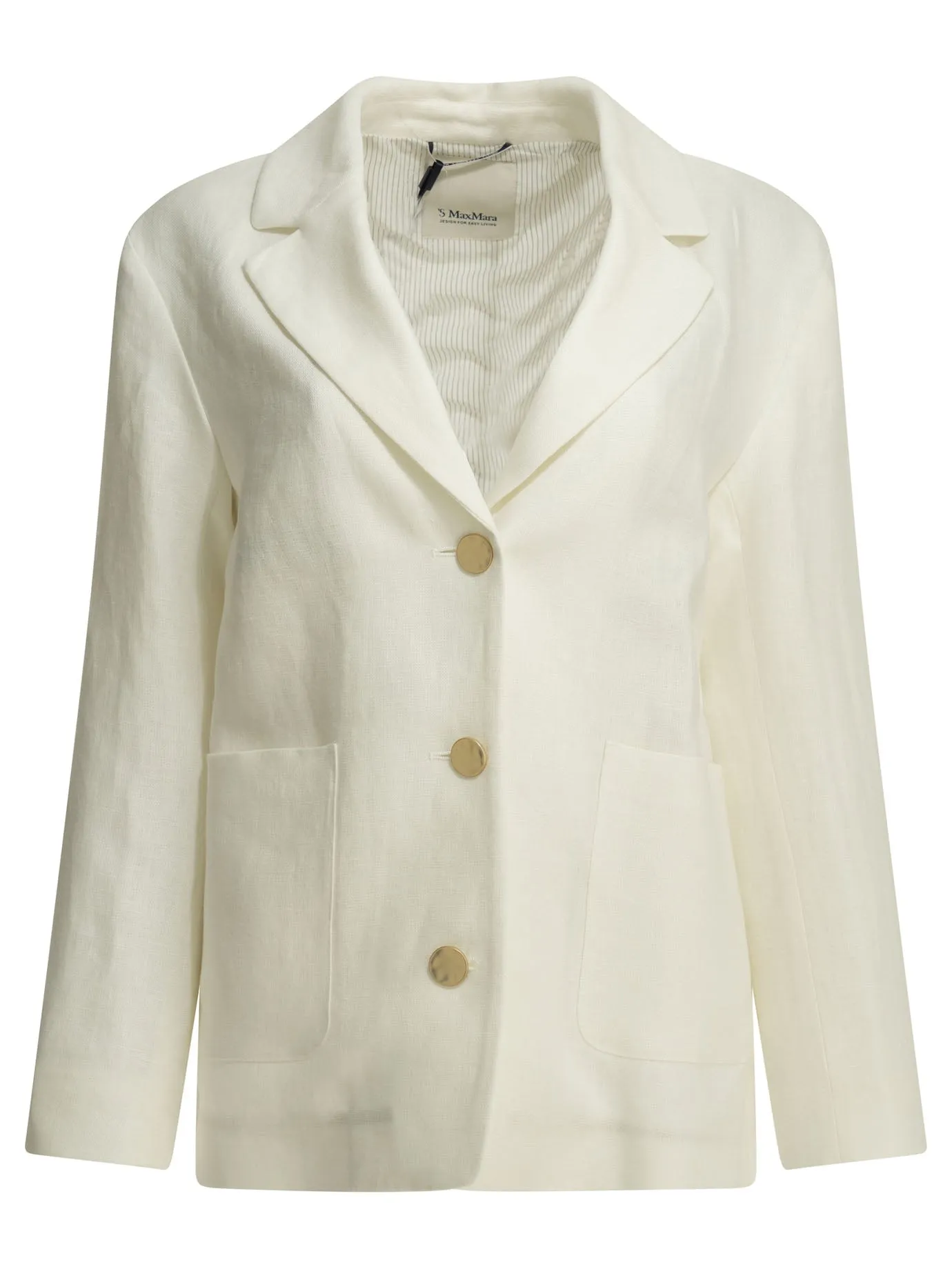Linen Blazer Jackets And Coats White sold by Wanan Luxury
