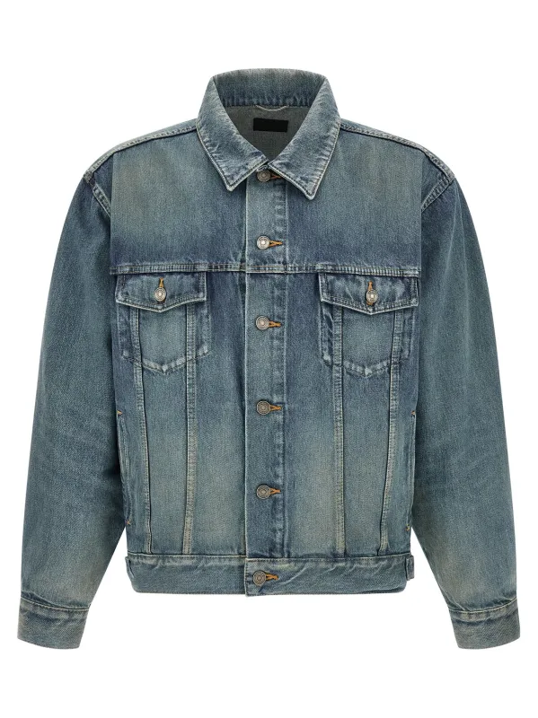 Trucker Puffer Jackets Blue made by Yves Saint Laurent