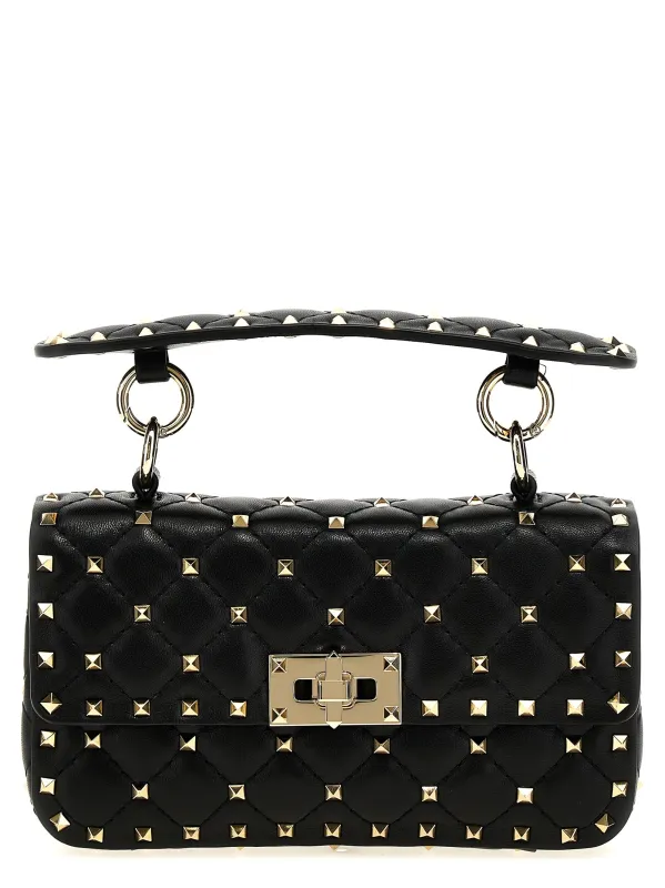 Rockstud Spike Hand Bags Black made by Valentino Garavani