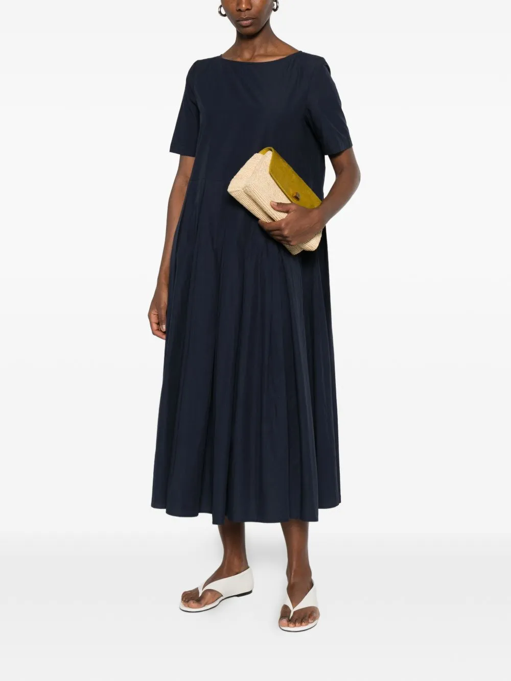Cotton Pleated Midi Dress sold by Wanan Luxury product image thumbnail 2