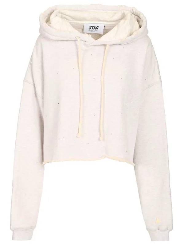Star Crop Sweatshirt Sweatshirts Grey made by Golden Goose