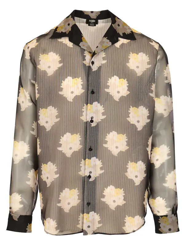 Adv - Look 77 - Organza Flower Print Bouqet Shirt Shirts Multicolor sold by Wanan Luxury