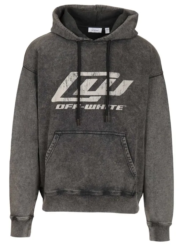 Racing Skate Hoodie Sweatshirts Black made by Off-White