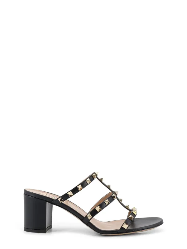 Rockstud Leather Sandals With Iconic Side Studs made by Valentino Garavani