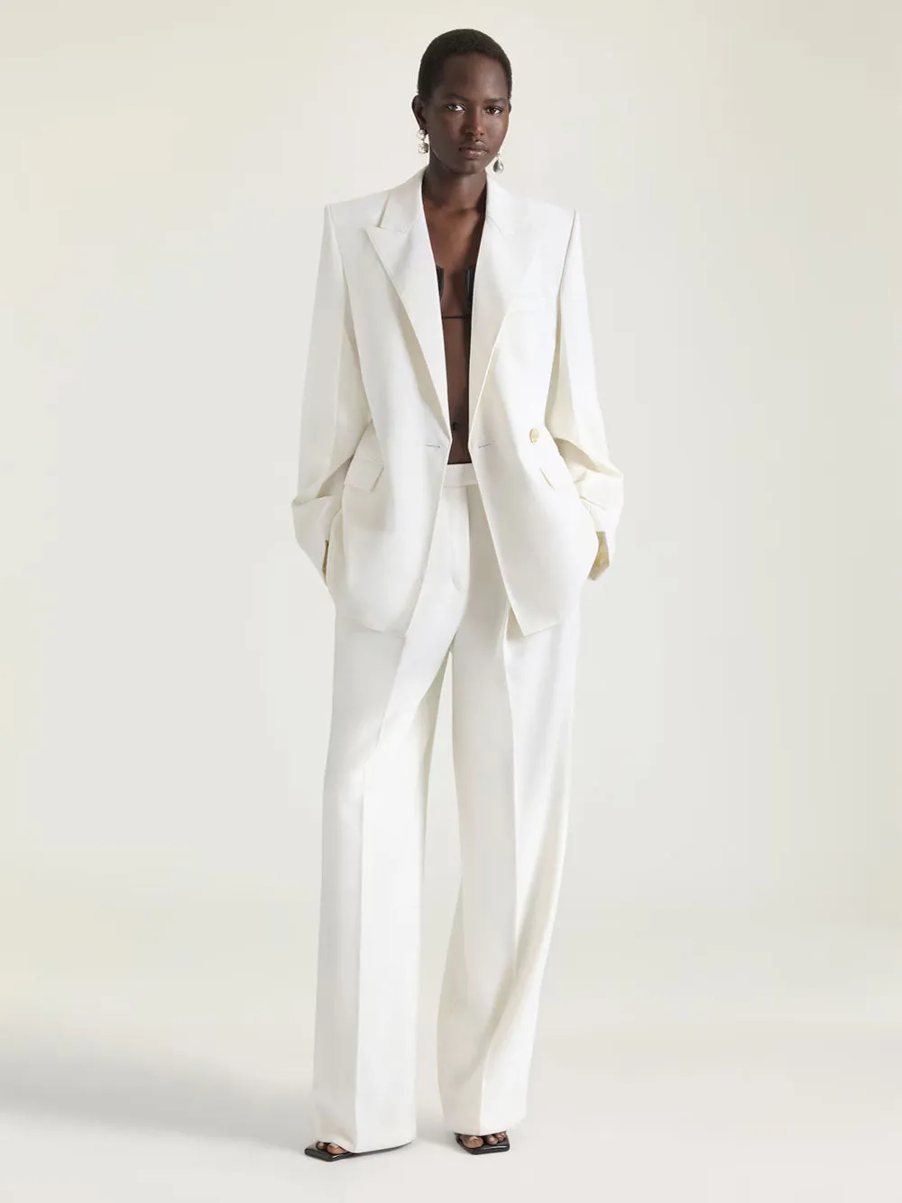 Double-Breasted Wool And Mohair Cocoon Jacket sold by Wanan Luxury product image thumbnail 2