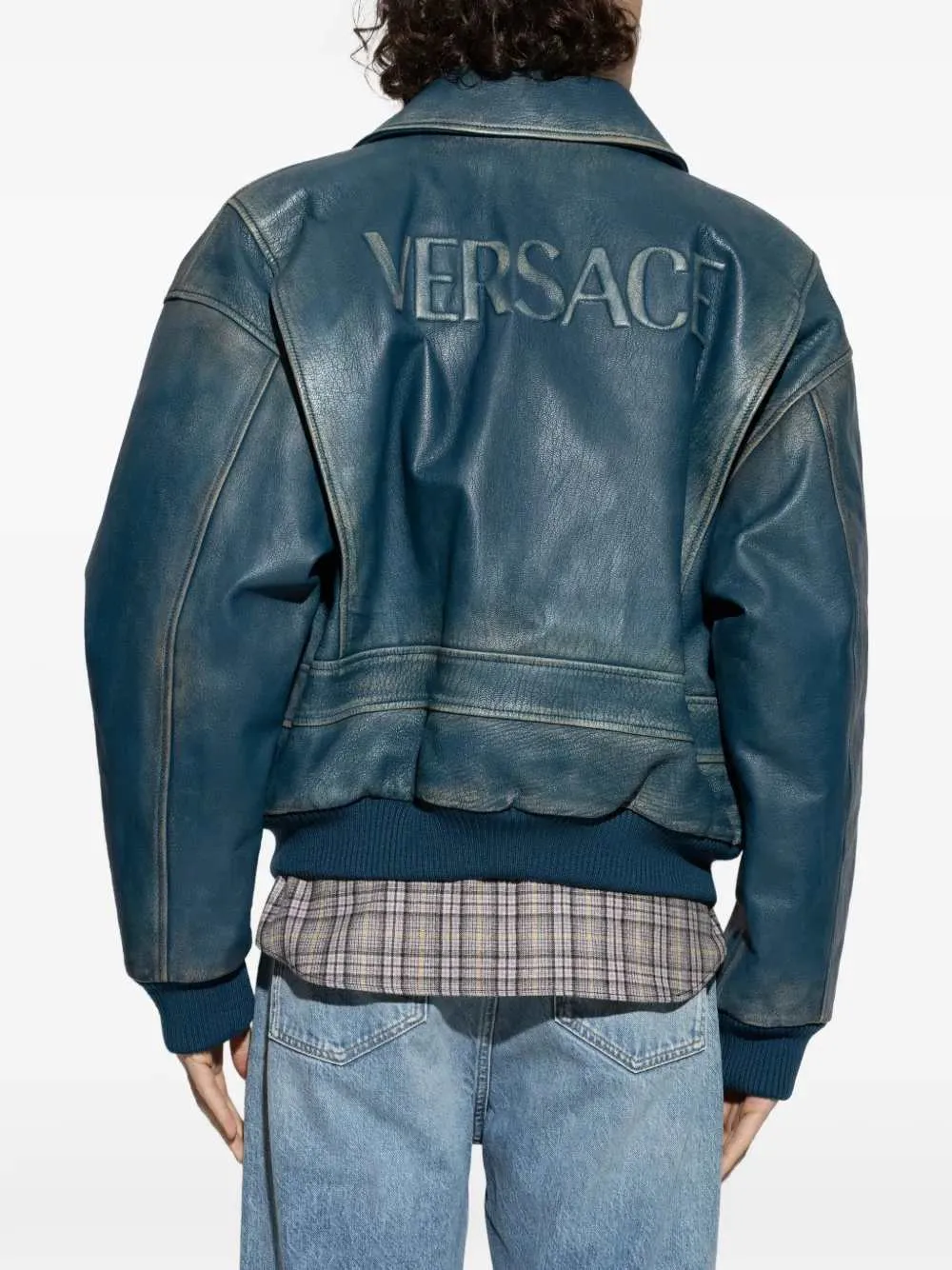 Leather Zip-Up Jacket sold by Wanan Luxury product image thumbnail 4