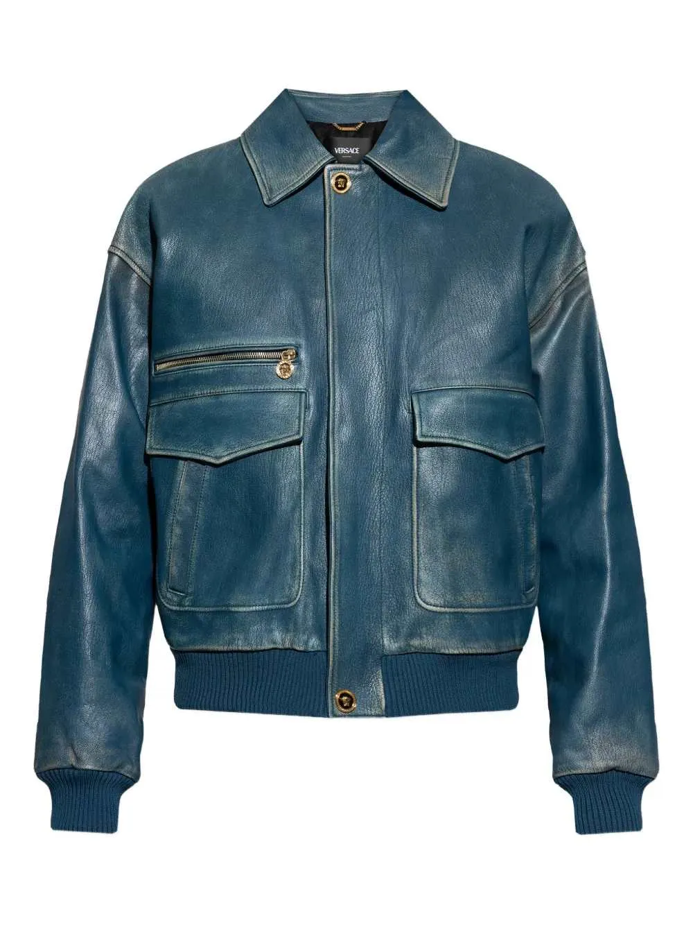Leather Zip-Up Jacket sold by Wanan Luxury