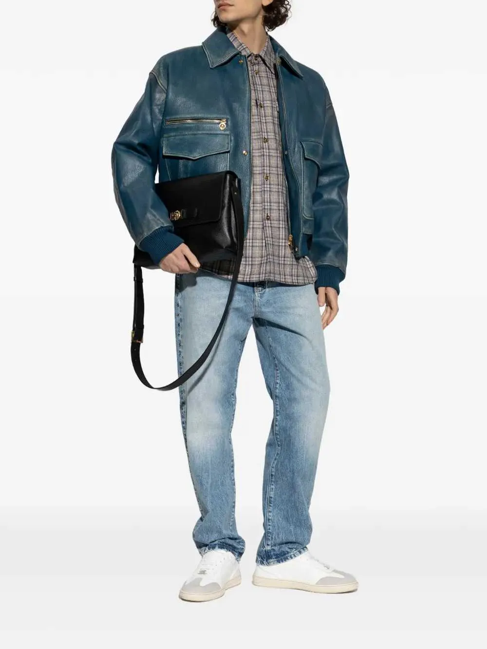 Leather Zip-Up Jacket sold by Wanan Luxury product image thumbnail 2