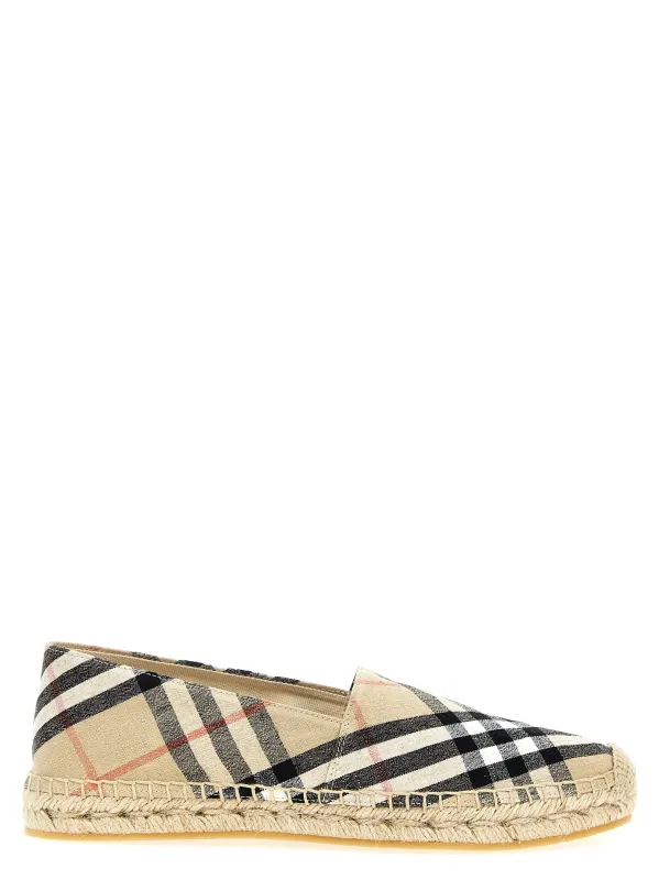 Check Espadrilles Flat Shoes Beige made by Burberry