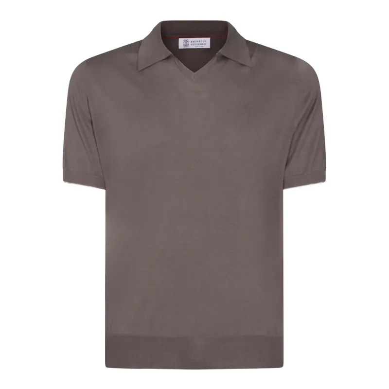 T-Shirts And Polos Brown made by Brunello Cucinelli