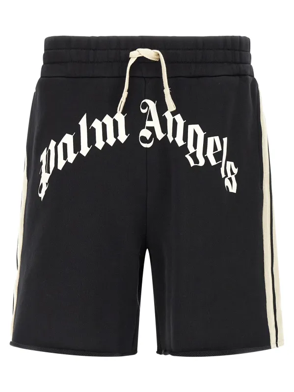 Curved Logo Track Bermuda And Short Black made by Palm Angels