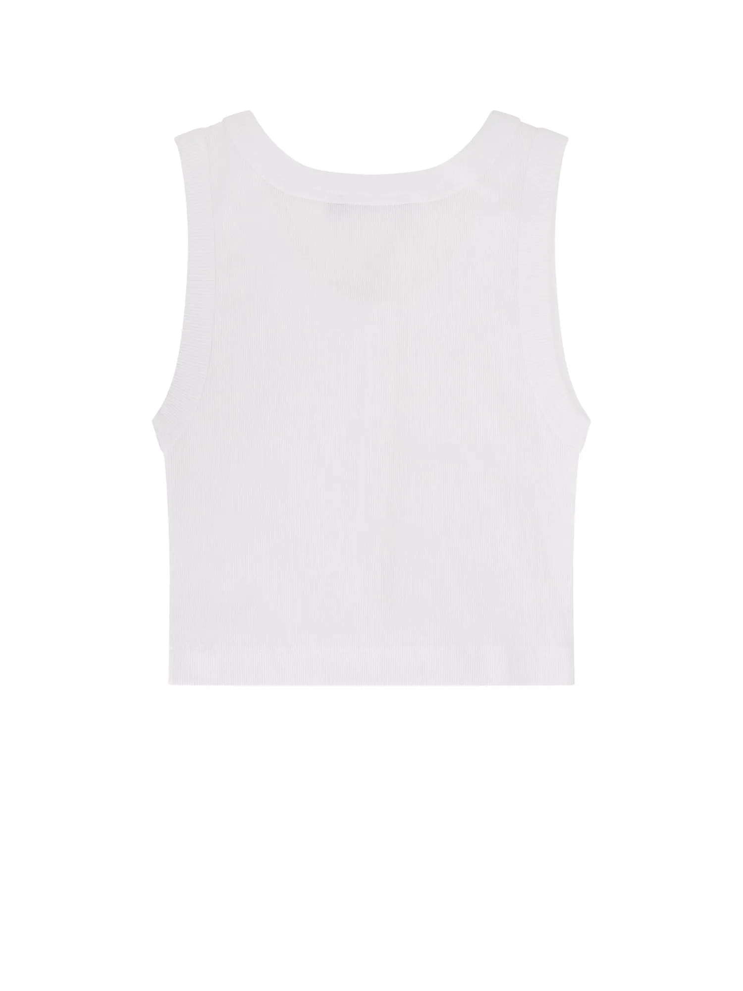 Ribbed Cotton Tank Top With Front Logo Patch sold by Wanan Luxury product image thumbnail 2