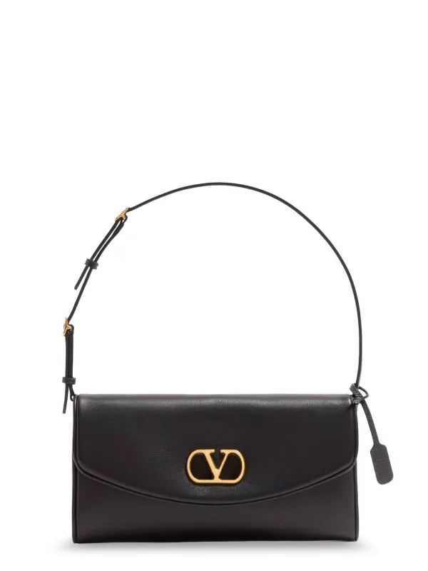Devain Leather Shoulder Bag With Metal Vlogo Signature made by Valentino Garavani