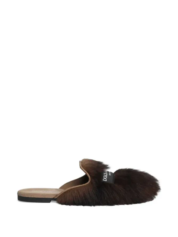 Suede And Shearling Slippers made by Dolce & Gabanna
