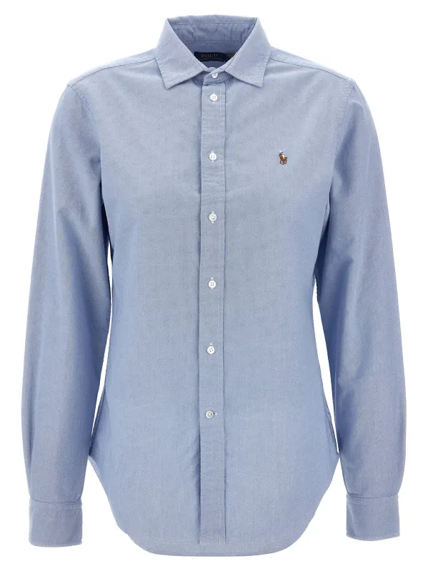 Logo Embroidery Shirt Shirt And Blouse Light Blue made by Polo by Ralph Lauren