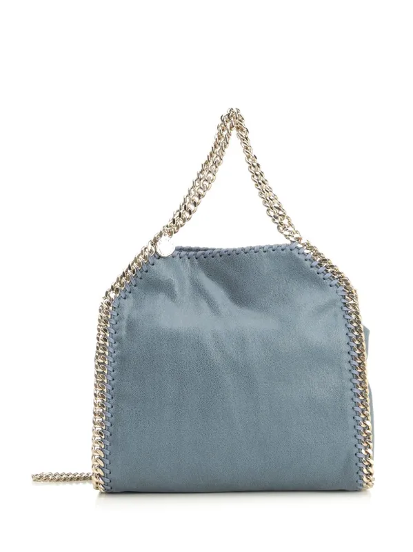 Falabella Mini Bag Eco Shaggy Deer W/Light Gold Color Chain Crossbody Bags Light Blue made by Stella McCartney
