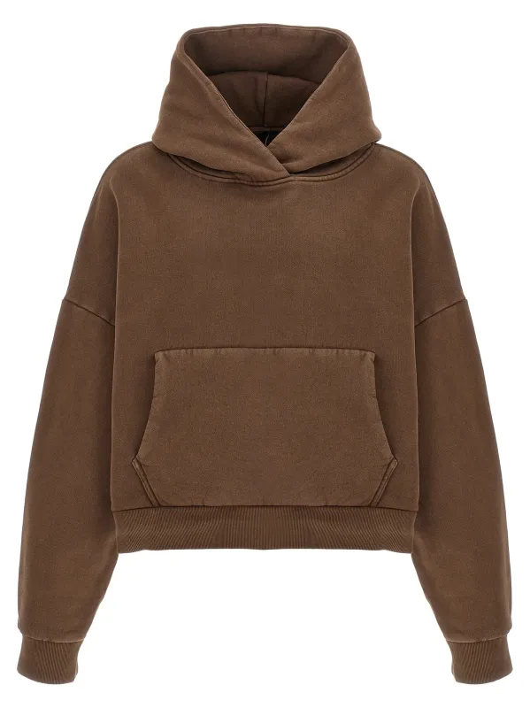 Cropped Hoodie Sweatshirt Brown made by Entire Studios