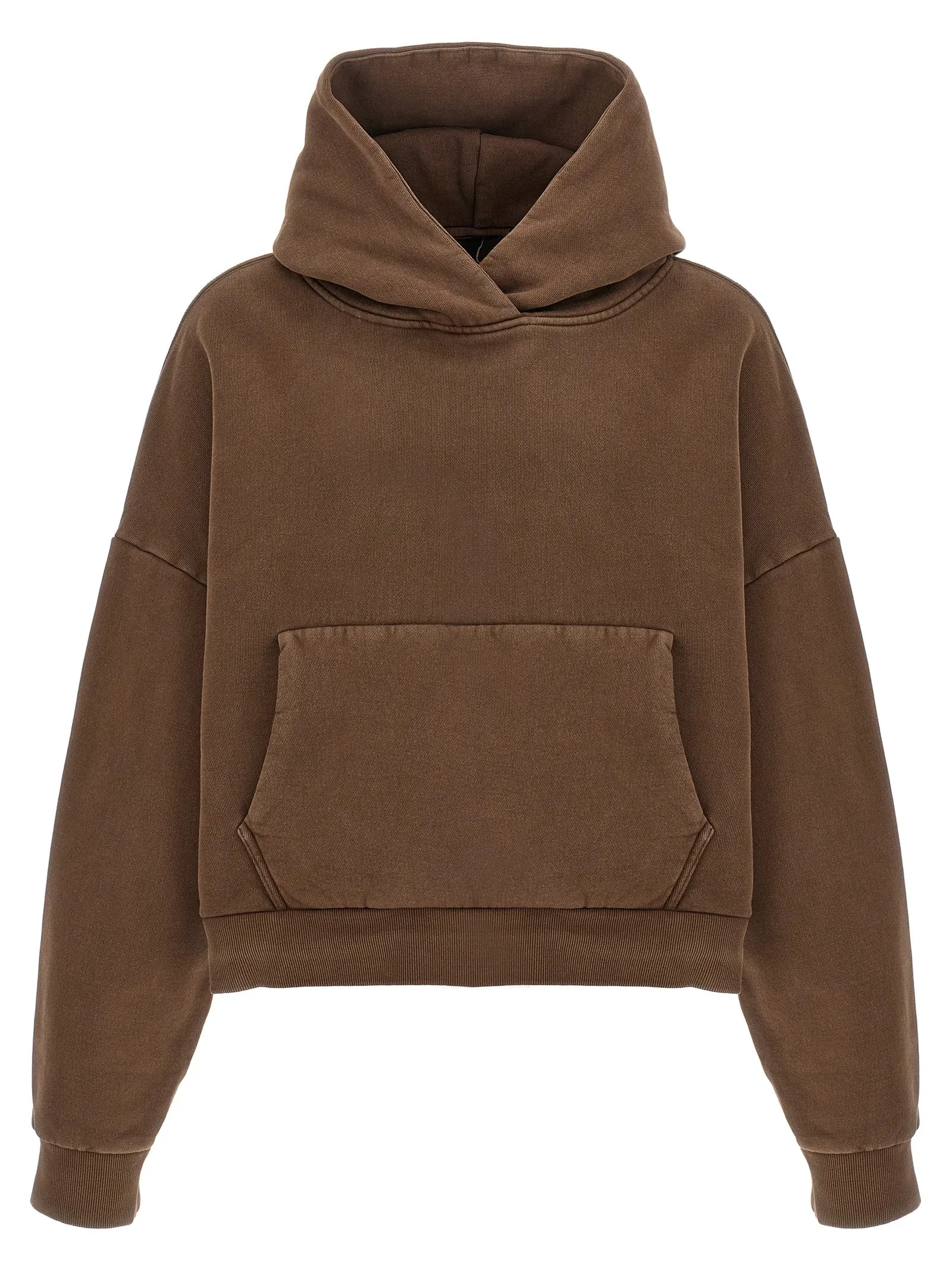 Cropped Hoodie Sweatshirt Brown sold by Wanan Luxury