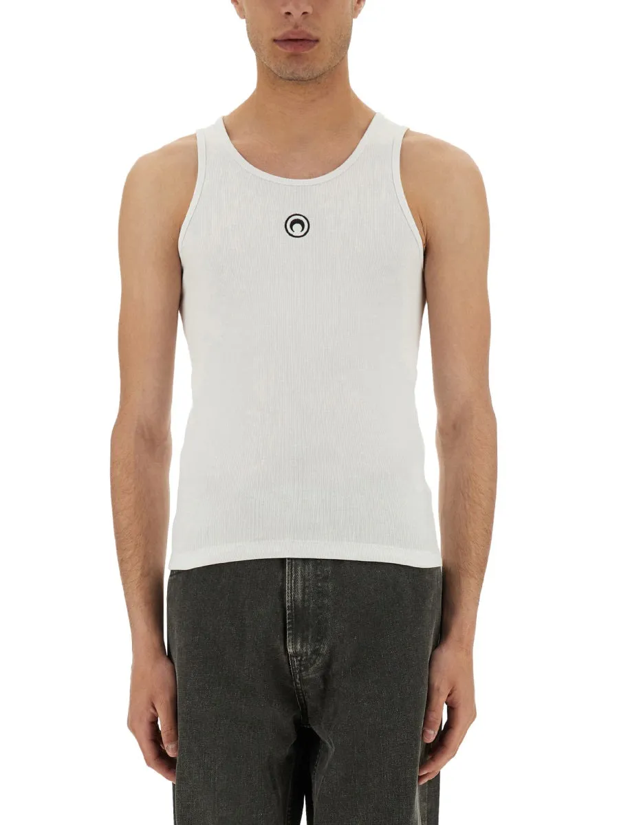 Ribbed Tank Top With Moon Logo sold by Wanan Luxury