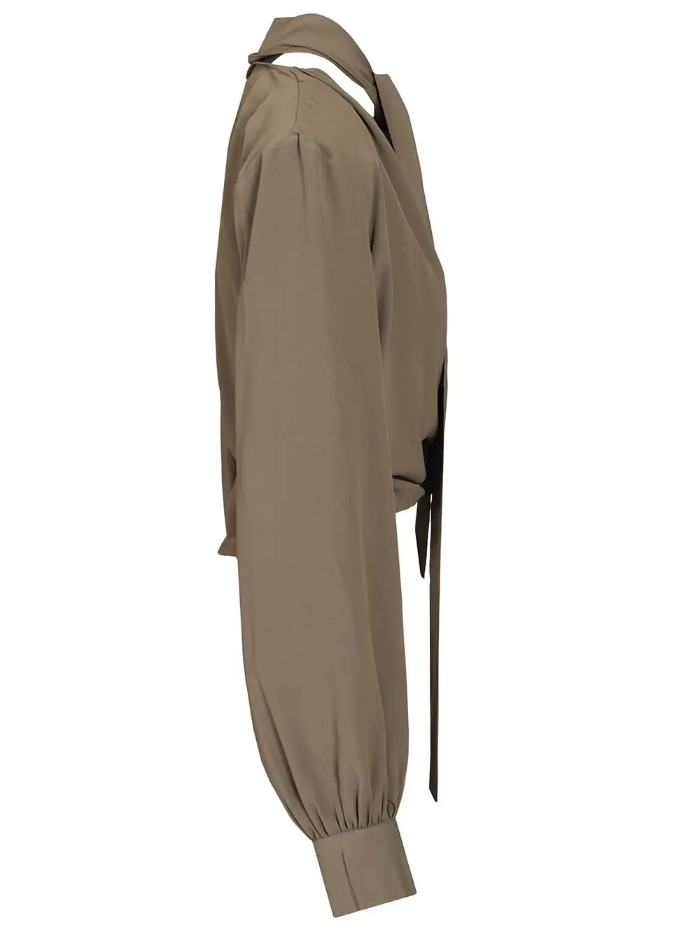 Crop Blouse With Scarf Shirts Green sold by Wanan Luxury product image thumbnail 3