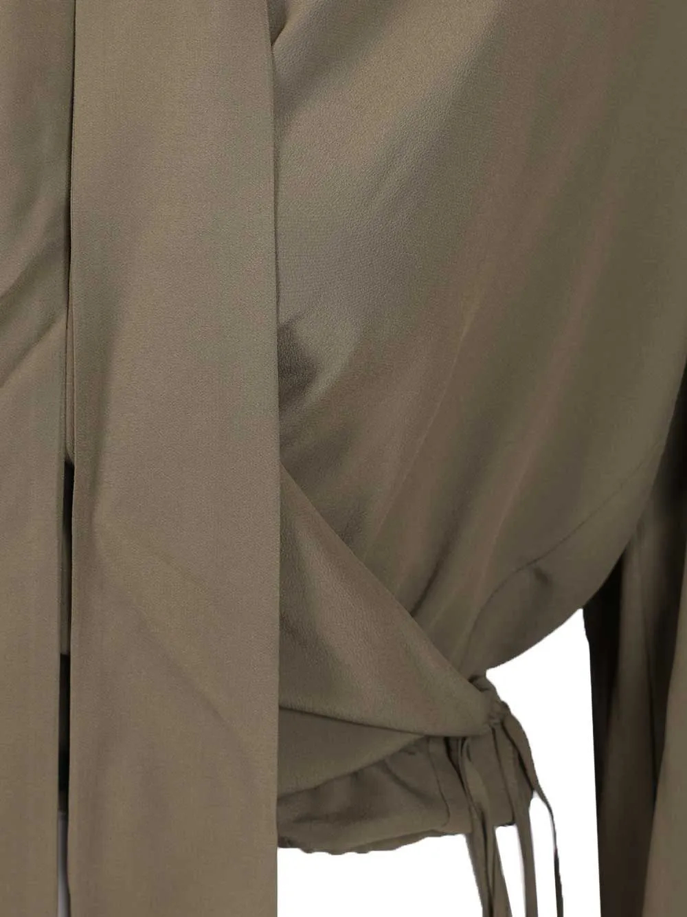 Crop Blouse With Scarf Shirts Green sold by Wanan Luxury product image thumbnail 4