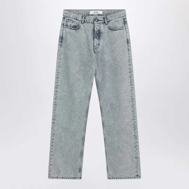 Light Blue Distressed Jeans made by SEFR