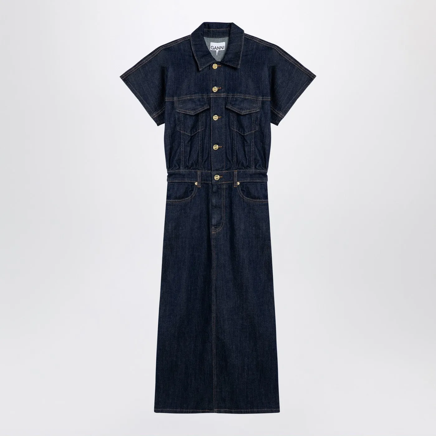 Blue Midi Dress In Organic Denim sold by Wanan Luxury