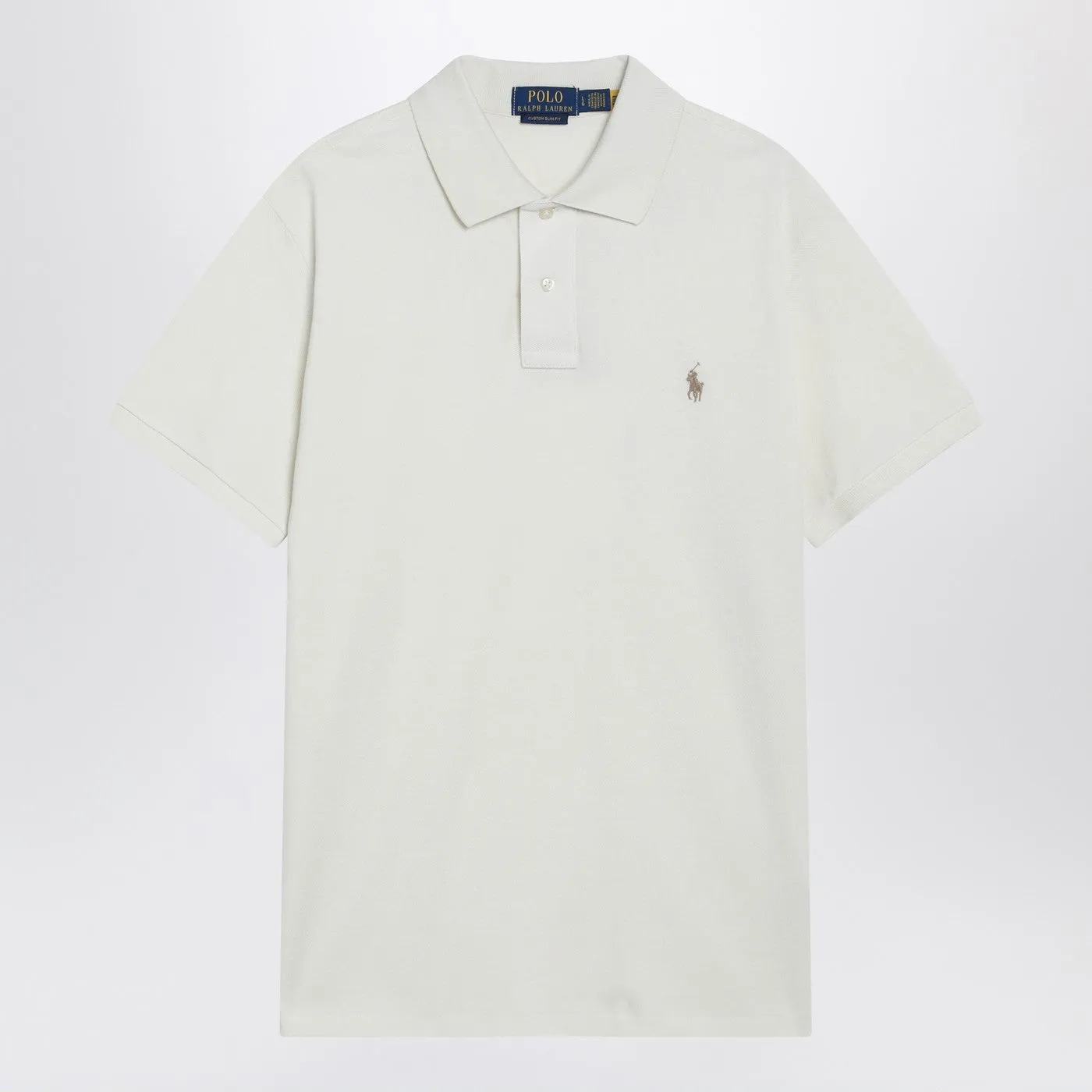 Cream-Colored Cotton Custom Slim-Fit Polo Shirt sold by Wanan Luxury