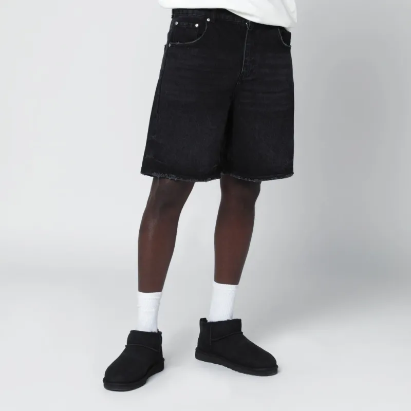 Black Denim Bermuda Shorts made by Represent
