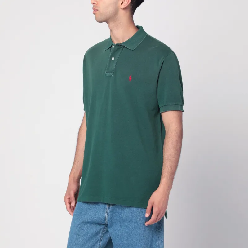 Washed Forest Green Cotton Polo made by Polo by Ralph Lauren