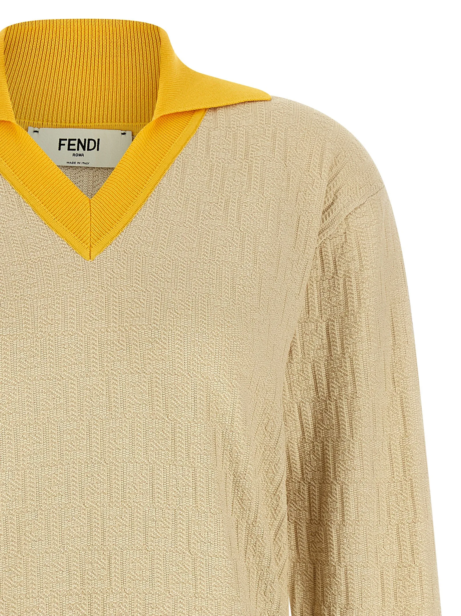 Ff Jacquard Sweater Sweaters And Cardigans Beige sold by Wanan Luxury product image thumbnail 3
