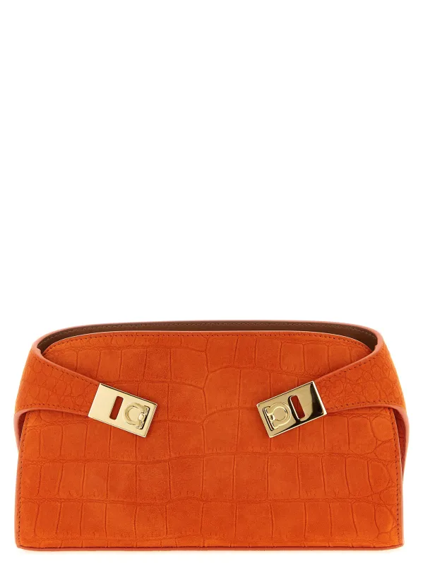 Hug Crossbody Bags Orange made by Salvatore Ferragamo