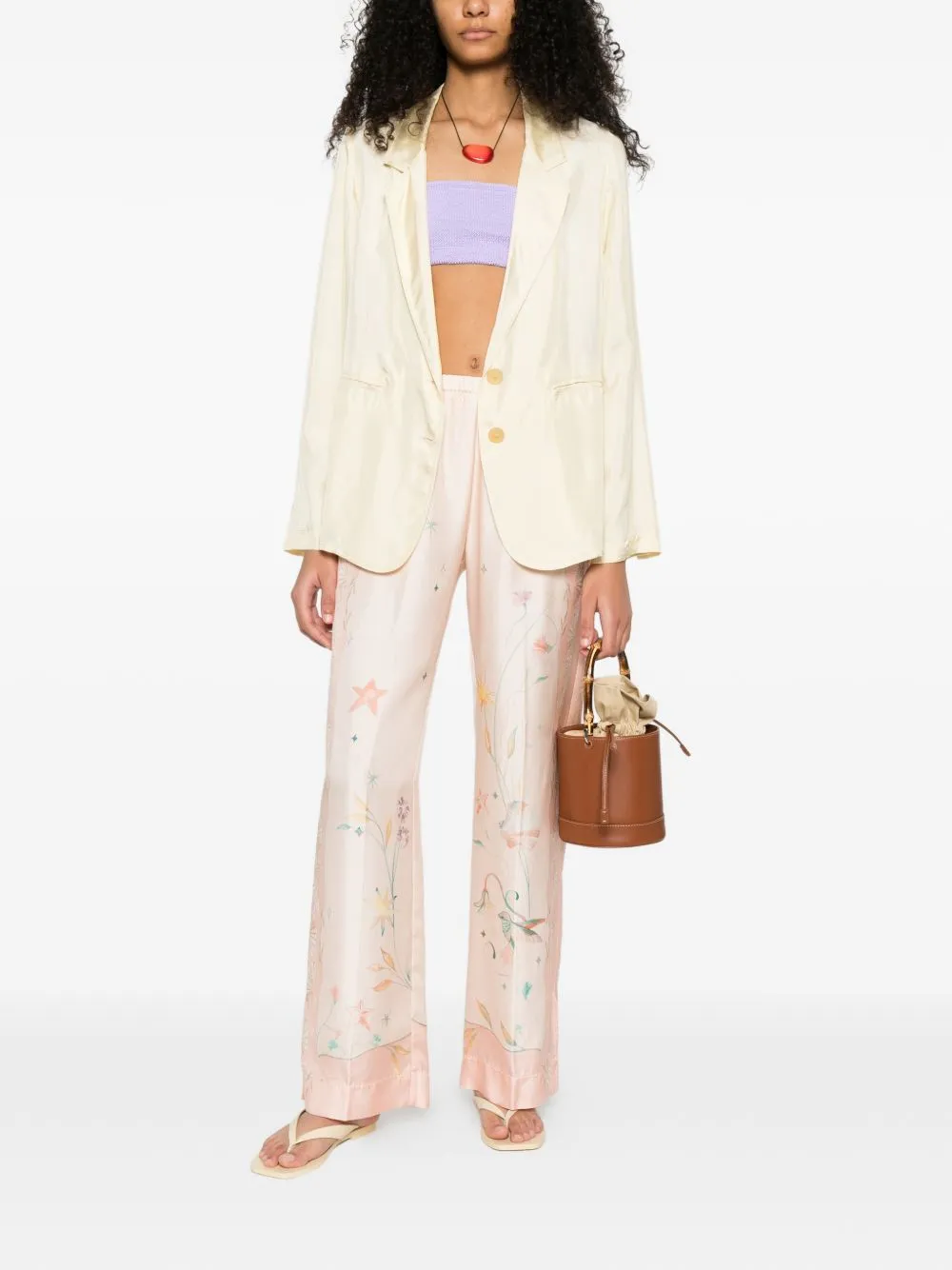 Printed Silk Trousers sold by Wanan Luxury product image thumbnail 3